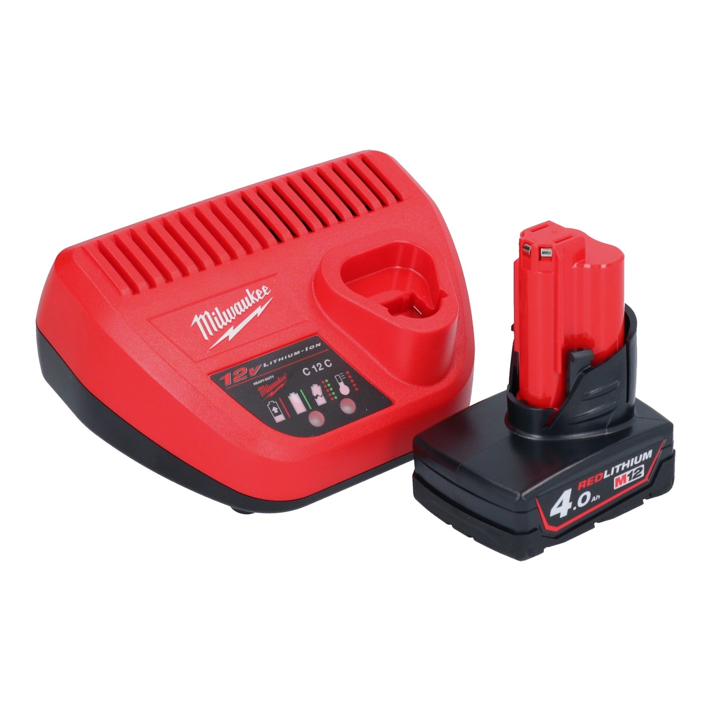 Meuleuse droite à batterie Milwaukee M12 FDGS-401 12 V 6 / 8 mm sans balais + 1x batterie 4,0 Ah + chargeur