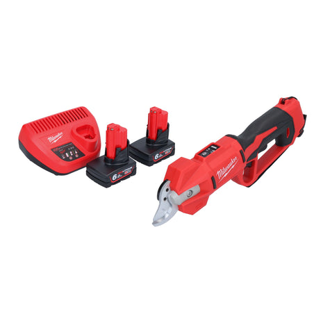 Sécateur à batterie Milwaukee M12 BLPRS-602 12 V 32 mm + 2x batteries 6,0 Ah + chargeur