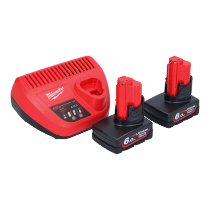 Sécateur à batterie Milwaukee M12 BLPRS-602 12 V 32 mm + 2x batteries 6,0 Ah + chargeur