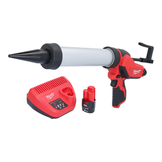 Pistolet à cartouche à batterie Milwaukee M12 PCG/400A-201 12 V 400 ml + 1x batterie 2,0 Ah + chargeur