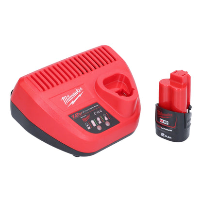 Pistolet à cartouche à batterie Milwaukee M12 PCG/400A-201 12 V 400 ml + 1x batterie 2,0 Ah + chargeur