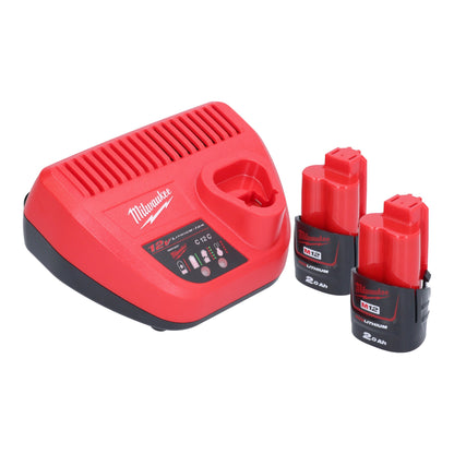 Pistolet à cartouche de batterie Milwaukee M12 PCG/400A-202 12 V 400 ml + 2x batteries 2,0 Ah + chargeur