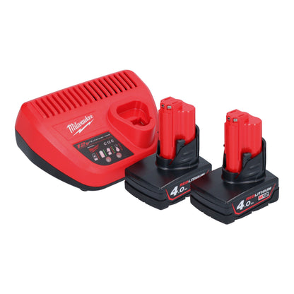 Pistolet à cartouche de batterie Milwaukee M12 PCG/400A-402 12 V 400 ml + 2x batteries 4,0 Ah + chargeur