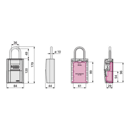 Coffre-fort à clés ABUS 797 LED HxLxPmm (3000280201)