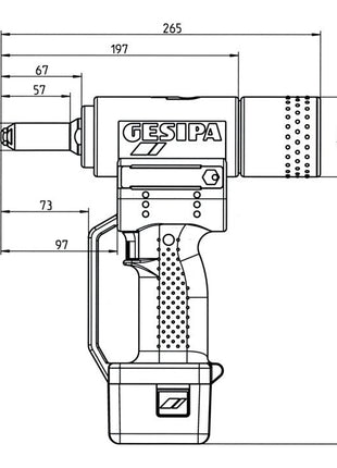 GESIPA outil de pose de rivets aveugles sur batterie AccuBird® 7 pièces 10000 N (4000813080)