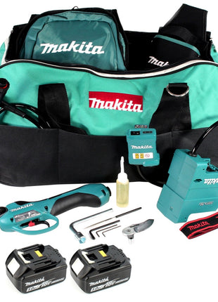 Makita DUP 361 T Akku Rebschere Astschere 36 V ( 2x 18 V ) + 2x Akku 5,0 Ah + Tasche - ohne Ladegerät - Toolbrothers