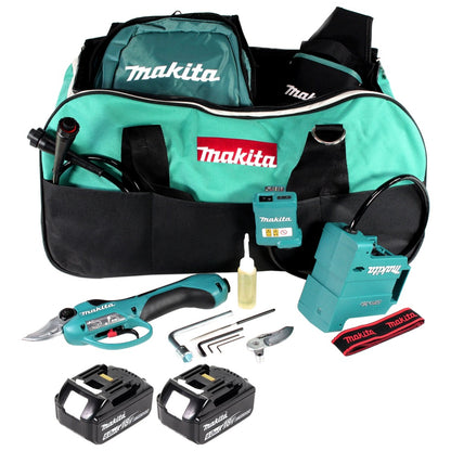 Makita DUP 361 G Akku Rebschere Astschere 36 V ( 2x 18 V ) + 2x Akku 6,0 Ah + Tasche - ohne Ladegerät - Toolbrothers