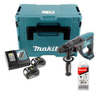 Makita DHR 202 RFJ 18 V Akku Kombihammer SDS-Plus im Makpac + 2x 3,0 Ah Akku + Ladegerät +  5 tlg. Hartmetall Bohrer Set für Mauerwerk und Beton - Toolbrothers