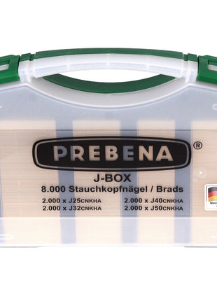 Prebena 2P-J50SDS Luftdruck Druckluftnagler 5-7 bar im Transportkoffer + Prebena J-BOX 8.000 Stauchkopfnägel - Toolbrothers