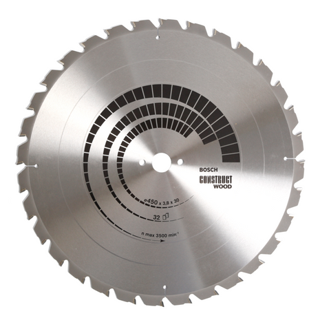 Bosch Kreissägeblatt Construct Wood S 450 x 30 x 3,8 mm 28 Zähne ( 2608640694 ) - Toolbrothers