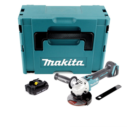 Makita DGA 506 Y1J Akku Winkelschleifer 18 V 125mm Brushless + 1x Akku 1,5Ah + Makpac - ohne Ladegerät - Toolbrothers