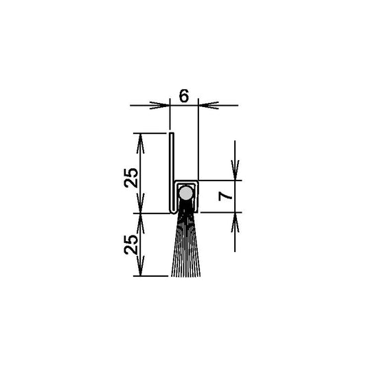 ATHMER Bürstentürdichtung Ferrobros FA 25-6 Länge 1100 mm Breite 6 mm ( 3327023063 )