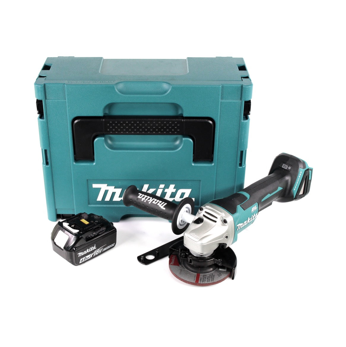 Makita DGA 458 M1J Akku Winkelschleifer 18 V 115mm Brushless + 1x Akku 4,0Ah + Makpac - ohne Ladegerät - Toolbrothers