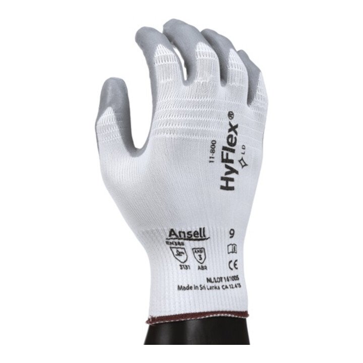 ANSELL gants HyFlex 11-800 taille 9 blanc/gris (4000371394)