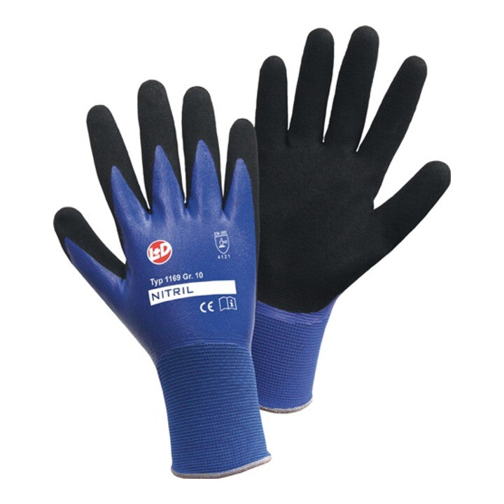 LEIPOLD+DÖHLE Handschuhe Nitril Aqua Größe 8 blau/schwarz ( 4000371533 )