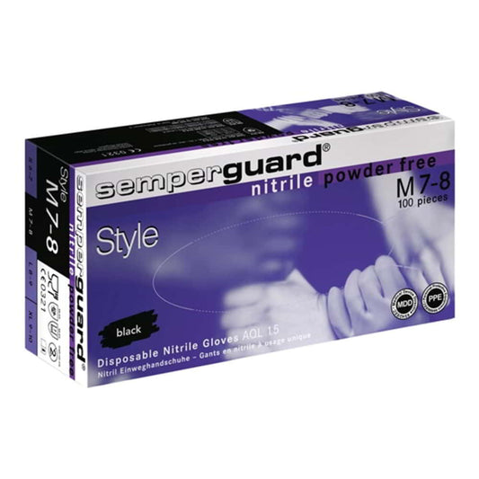 Gants jetables SEMPERMED Semperguard Nitrile Style taille S noir (4000371822)