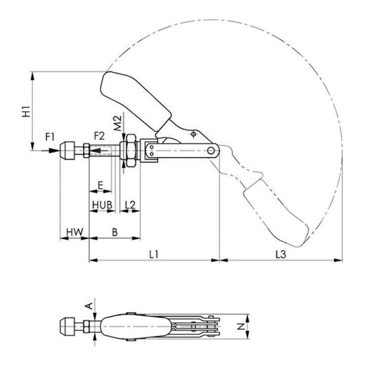 Collier de serrage pour tige de poussée AMF n° 6840 taille 2 (4000604393)