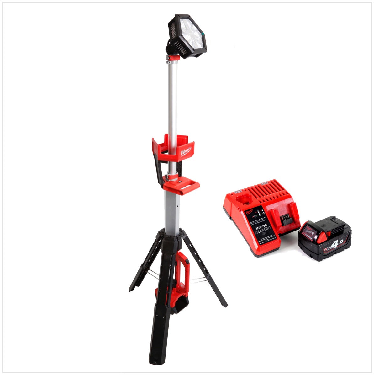 Milwaukee M18 SAL 401C 18V Akku Baustrahler + 1x Akku 4,0Ah + Ladegerät - Toolbrothers