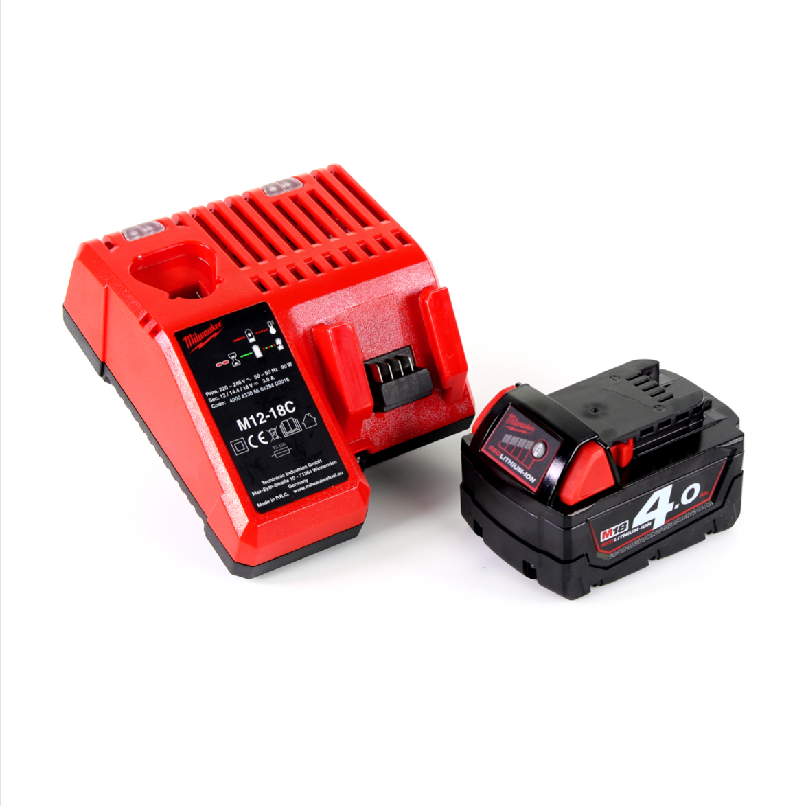 Milwaukee M18 VC 401C 18V Akku Nass- & Trockensauger + 1x Akku 4,0Ah + Ladegerät - Toolbrothers