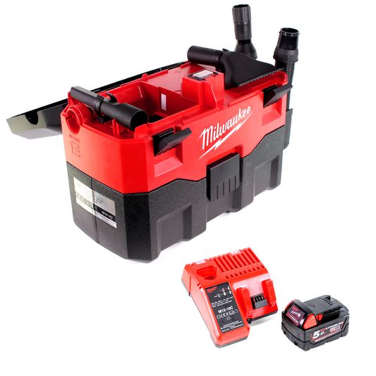 Milwaukee M18 VC 501C 18V Akku Nass- & Trockensauger + 1x Akku 5,0Ah + Ladegerät - Toolbrothers