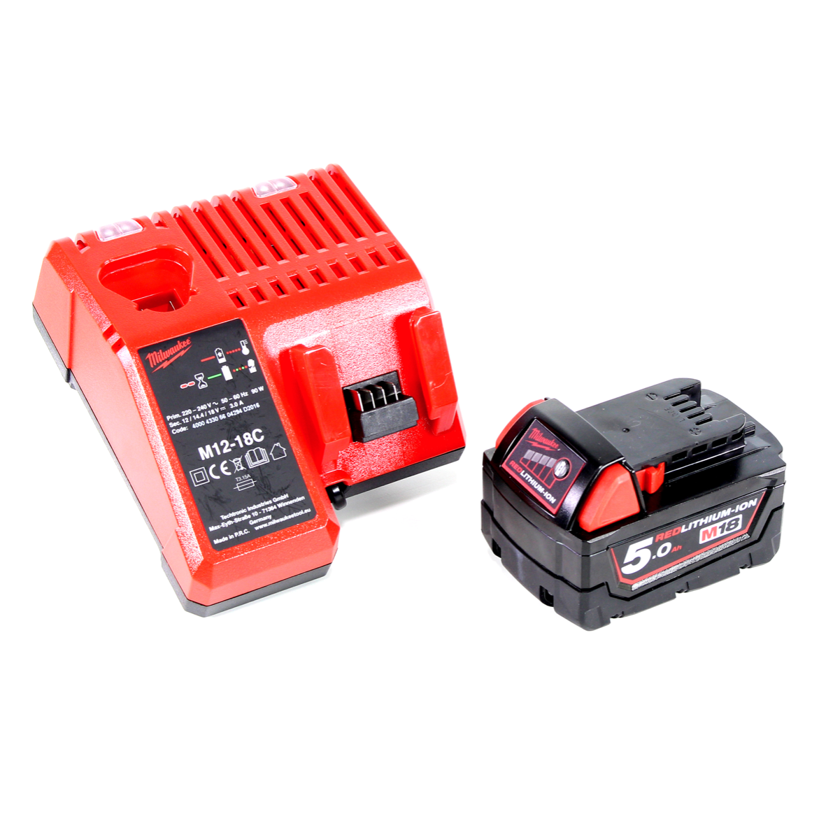 Milwaukee M18 VC 501C 18V Akku Nass- & Trockensauger + 1x Akku 5,0Ah + Ladegerät - Toolbrothers