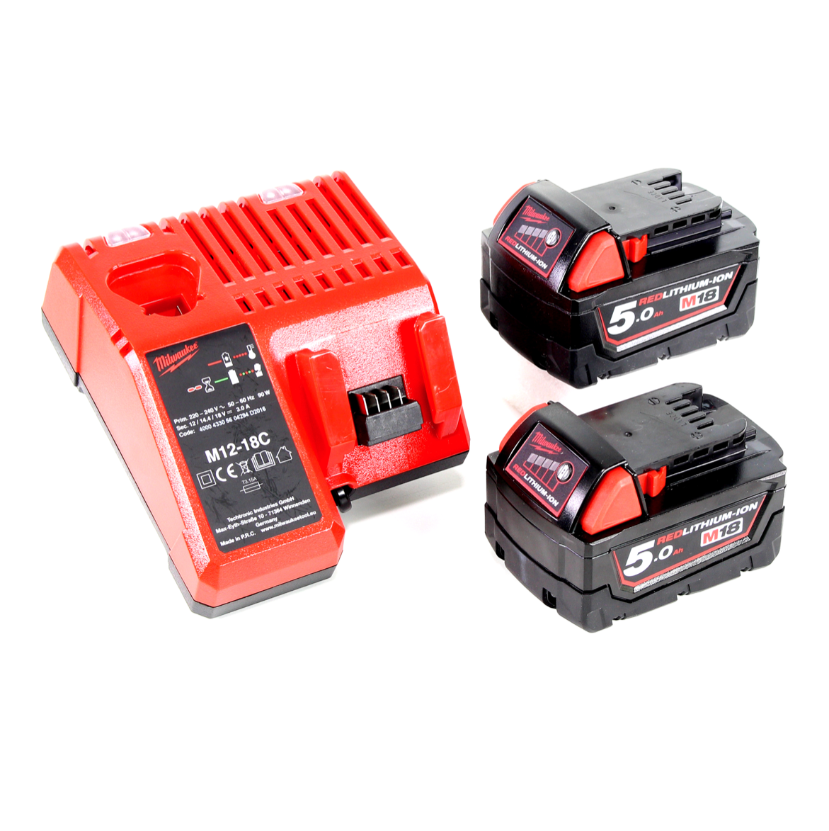 Milwaukee M18 VC 502C 18V Akku Nass- & Trockensauger + 2x Akku 5,0Ah + Ladegerät - Toolbrothers