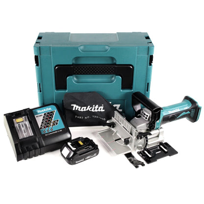 Makita DPJ 180 RY1J 18 V Li-Ion Akku Nutfräse im Makpac + 1 x 1,5 Ah Akku + Ladegerät - Toolbrothers