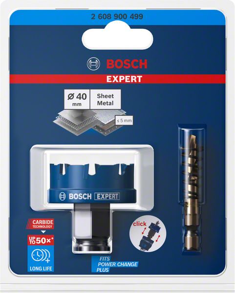 Scie cloche BOSCH Expert Scie à tôle diamètre 40 mm profondeur de coupe 5 mm (4000800274)