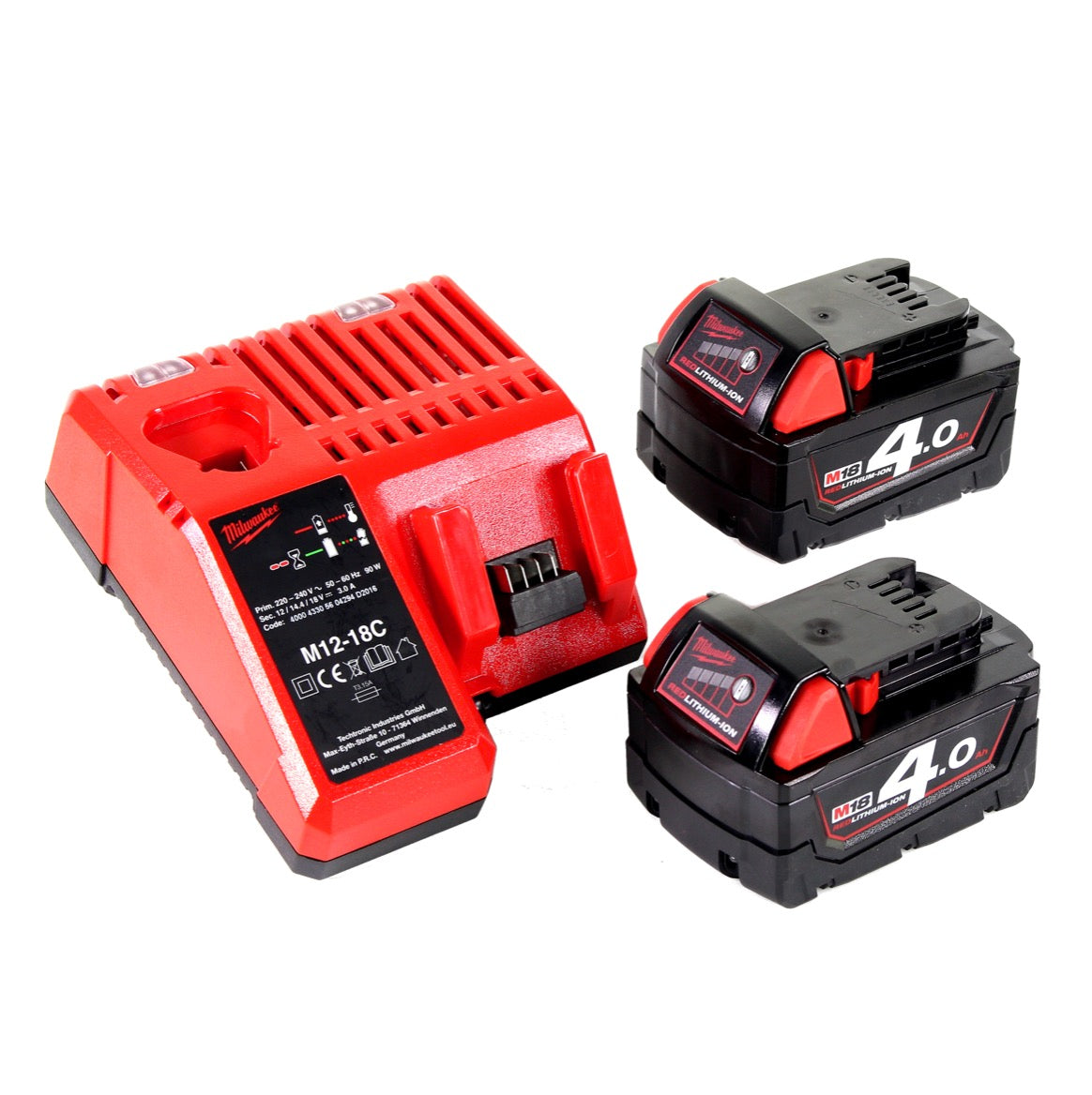 Milwaukee M18 AL-402C Akku LED Flutstrahler mit 1100 Lumen + 2x 4,0 Ah Akku + Universal Ladegerät - Toolbrothers