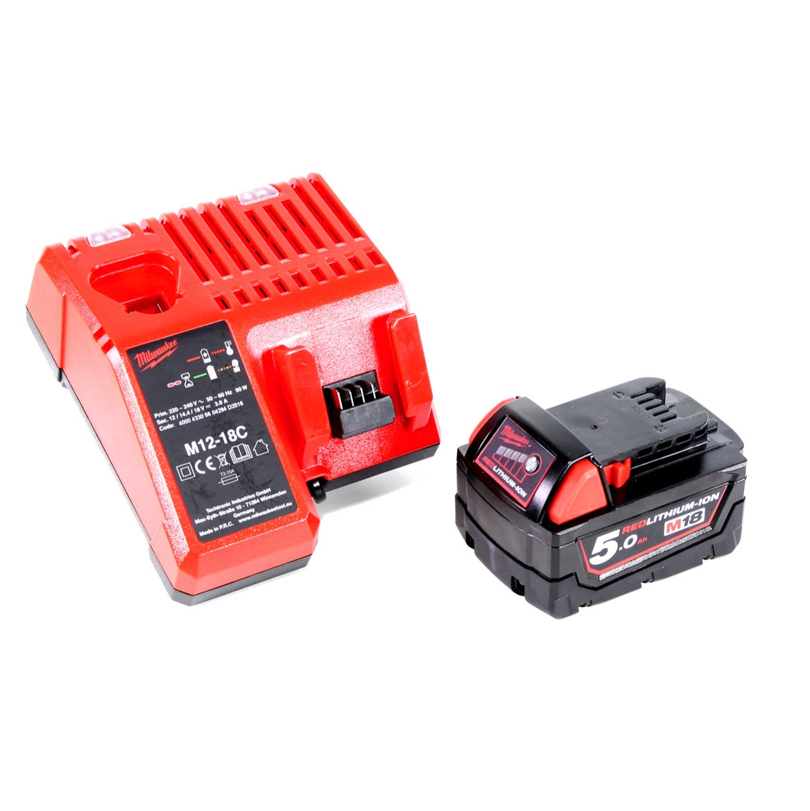 Milwaukee M18 AL-501C Akku LED Flutstrahler mit 1100 Lumen + 1x 5,0 Ah Akku + Universal Ladegerät - Toolbrothers