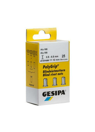 GESIPA écrou à rivets aveugles PolyGrip® tige de rivet dxl 7 x 13,5 mm M5 (4000813825)