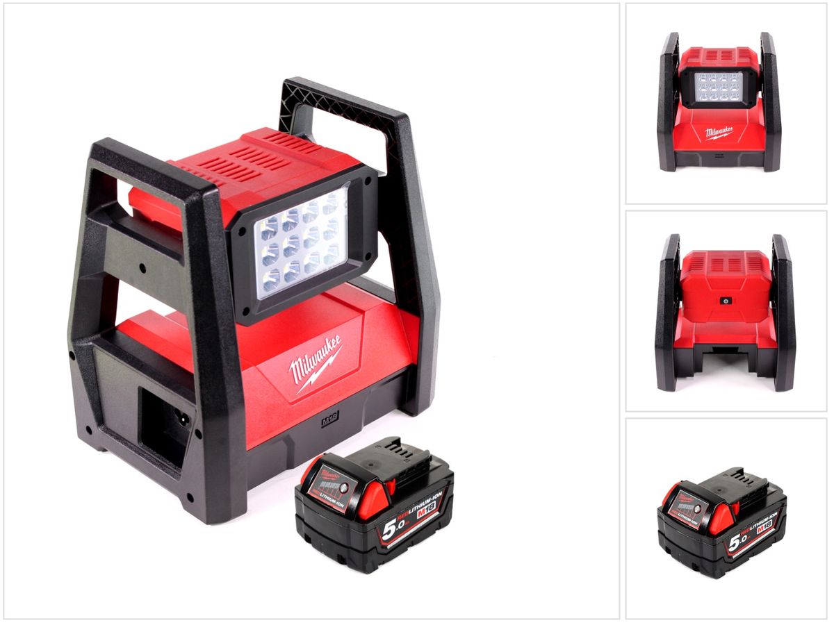 Milwaukee M18 HAL-501 Akku Flutstrahler mit 3000 Lumen + 1x 5,0 Ah Akku - Toolbrothers