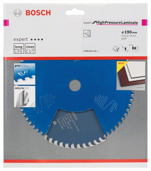 Lame de scie circulaire BOSCH diamètre extérieur 190 mm nombre de dents 56 TR-F (4000815468)