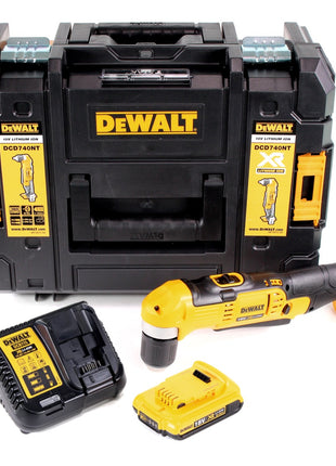 Dewalt DCD 740 D1 Akku Winkelbohrmaschine 18V 33Nm + 1x Akku 2,0Ah + Schnellladegerät + TSTAK - Toolbrothers