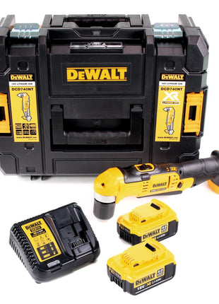 Dewalt DCD 740 M2  Akku Winkelbohrmaschine + 2x 4,0Ah Akku + Schnellladegerät + TSTAK - Toolbrothers