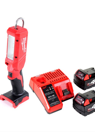 Milwaukee M18 IL-402C Akku Inspektionsleuchte mit 300 Lumen Solo + 2x 4,0 Ah Akku + Universal Ladegerät - Toolbrothers