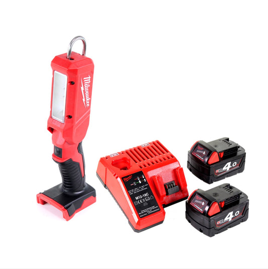 Milwaukee M18 IL-402C Akku Inspektionsleuchte mit 300 Lumen Solo + 2x 4,0 Ah Akku + Universal Ladegerät - Toolbrothers