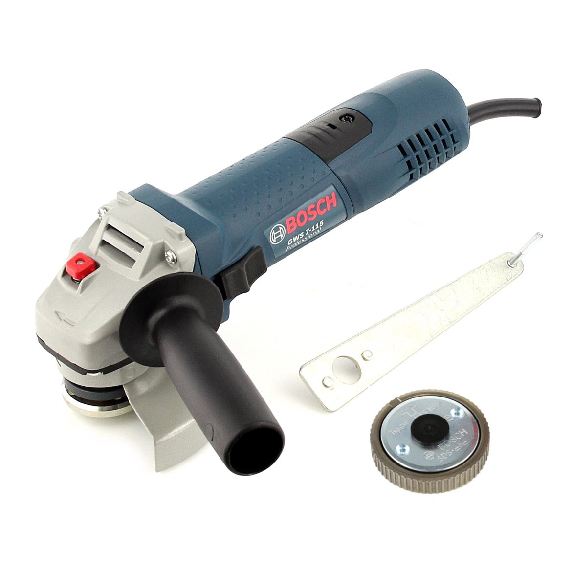 Bosch GWS 7-115 E 720 Watt Professional Winkelschleifer 115 mm Scheibendurchmesser + 1 x SDS clic M14 Schnellspannmutter - Toolbrothers