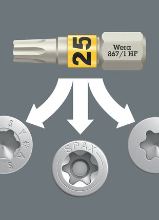 WERA bit large pack boîte à embouts 20 TX HF T 20 longueur 25 mm (4000822458)