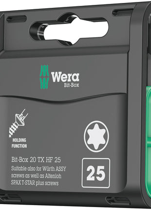 WERA bit large pack boîte à embouts 20 TX HF T 25 longueur 25 mm (4000822459)