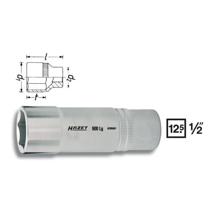 HAZET insert de clé à douille 900LG 1/2″ 6 pans (4000822721)