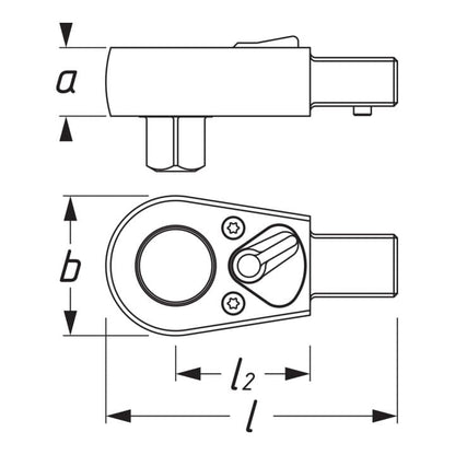 HAZET cliquet réversible insérable 3/8″ 9 x 12 mm (4000822818)