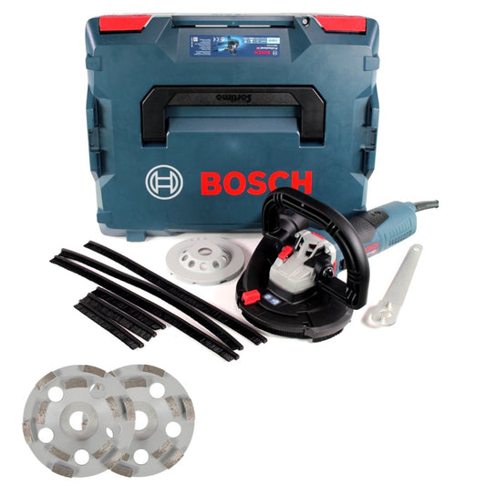 Bosch GBR 15 CAG Professional Betonschleifer Schleifmaschine 1500 W in L-Boxx + 2x Bosch Diamant Topfscheibe Expert for Concrete 125 x 22,23 x 4,5 mm - Toolbrothers