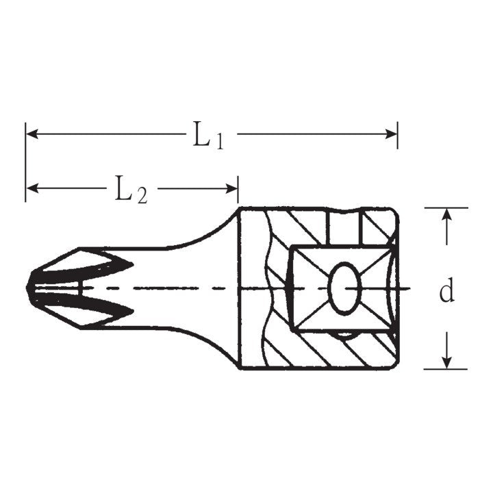 Insert de clé à douille STAHLWILLE 44 P 1/4″ PH (4000826250)