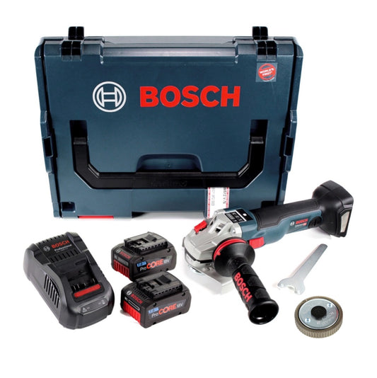 Bosch GWS 18 V-125 SC Professional Akku Winkelschleifer 125mm brushless in L-Boxx + 2x GBA 7,0 Ah ProCORE Akku + GAL 1880 Ladegerät + SDS clic M14 Schnellspannmutter - Toolbrothers