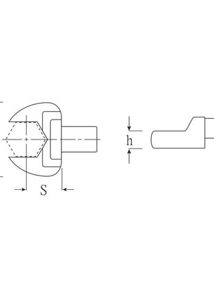 Outil d'insertion de mâchoires STAHLWILLE 731/40 30 taille de clé 30 mm 14 x 18 mm (4000826581)