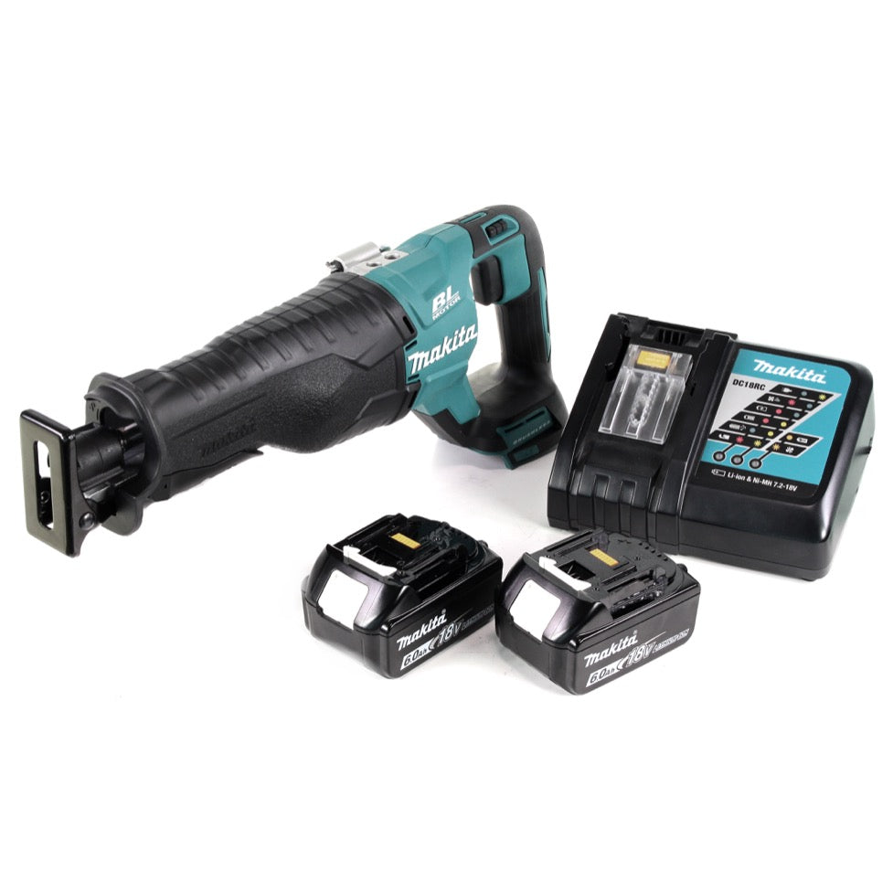 Makita DJR 187 Akku Reciprosäge 18 V Brushless Säbelsäge + 2x 6,0 Ah Akku + Ladegerät - Toolbrothers