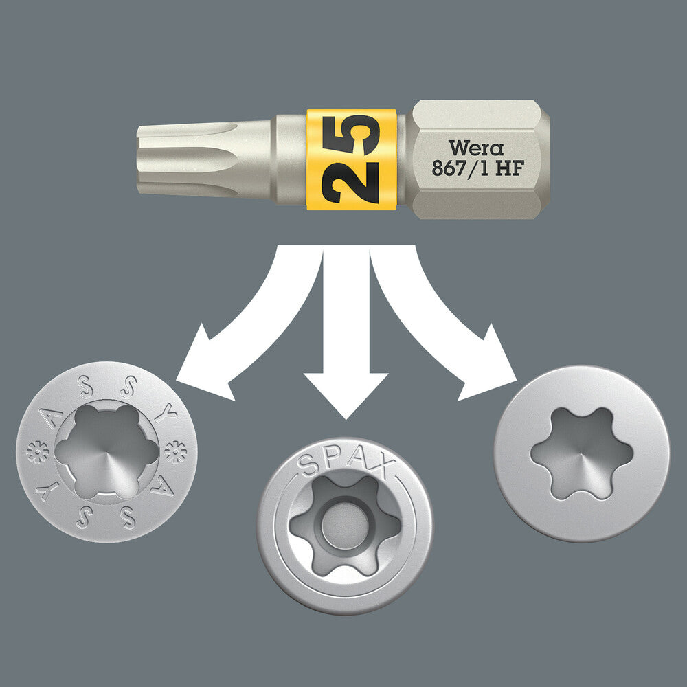 Assortiment d'embouts WERA Bit-Check 12 Wood TX HF 1 12 pièces (4000829911)