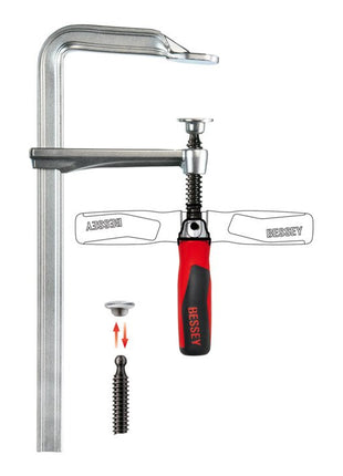 Serre-joint à vis tout acier BESSEY GZ-KG portée 500 mm saillie 120 mm (4000831654)