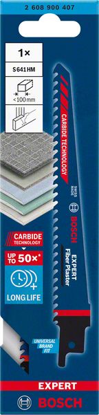 Lame de scie alternative BOSCH Expert Fibre Plaster S 641 HM longueur 150 mm largeur 19 mm (4000837443)